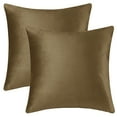 thumbnail image 2 of REGALWOVEN Pack of 2 Velvet Decorative Throw Pillow Covers Modern Cushion Covers with Zipper Brown 20" x 20", 2 of 6