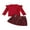 Red, variant on Toddler Kids Girl 2 Piece Outfit 12 18 24 Months 2T 3T 4T 5T Ribbed Long Sleeve Shirt and Plaid Skirt Set for Baby Fall Cute Clothes