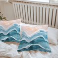 thumbnail image 6 of Navy Blue Waves Coastal Throw Pillow Covers 16x16 Inch Set of 2, Teal Ombre Summer Beach Oceans Waterproof Outdoor Pillow Covers, Decorative Cushion Pillowcases for Couch, Sofa, Bed, Garden, Patio, 6 of 9