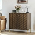 thumbnail image 4 of Buffet Cabinet, Mid Century Sideboard&nbsp;Storage with Anti-Rollover Device, Metal Legs, Walnut MDF, 31.5 Inch W, 4 of 9