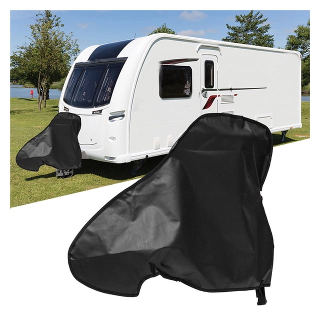RV Caravan Trailer Towing Cover Waterproof Rain Snow Dust Protection Cover with Buckle strap UV-Blockage RV Towing Hitch Cover ,Variety of Features