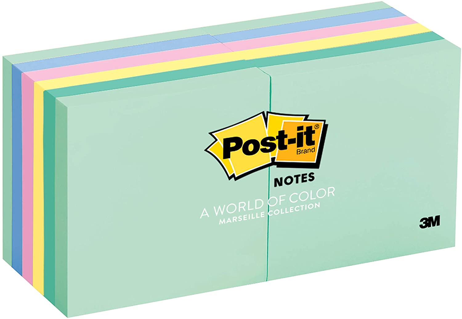 Postit Notes Original Sticky Notes, 3" x 3", 12 Pads, 100 Sheets/Pad