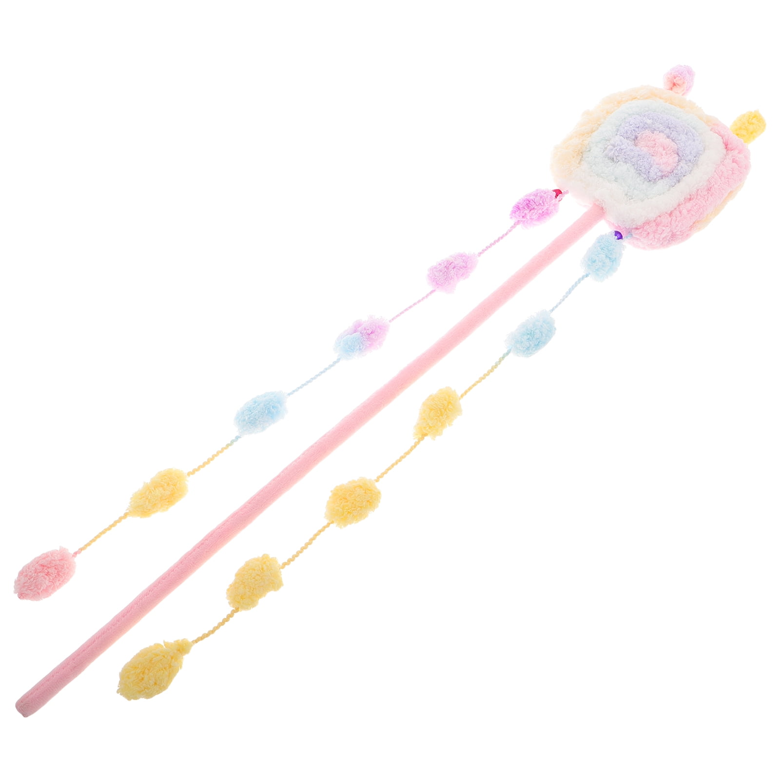 LOLIPPYY Soft Plush Cat Stick Toy in Macaron Colors for Indoor Cats to Bite Scratch and Play