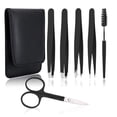 thumbnail image 1 of Pinzas [6+1 PCS] Kit de pinzas Juego de pinzas profesionales Pinzas para cejas Pinzas para mujeres Vello facial Hombres Mujeres Juego de pinzas para cejas Pinzas para depilar pelucas Depilación de vel, 1 of 5