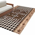 thumbnail image 2 of Farmhouse Area Rug 4'x6', Vintage Country Texas Star Plaid Wooden Grain Washable Non-Slip Rugs, Low Pile Large Carpet for Living Room Bedroom Dining Room Kitchen Office Indoor Mat, 2 of 9