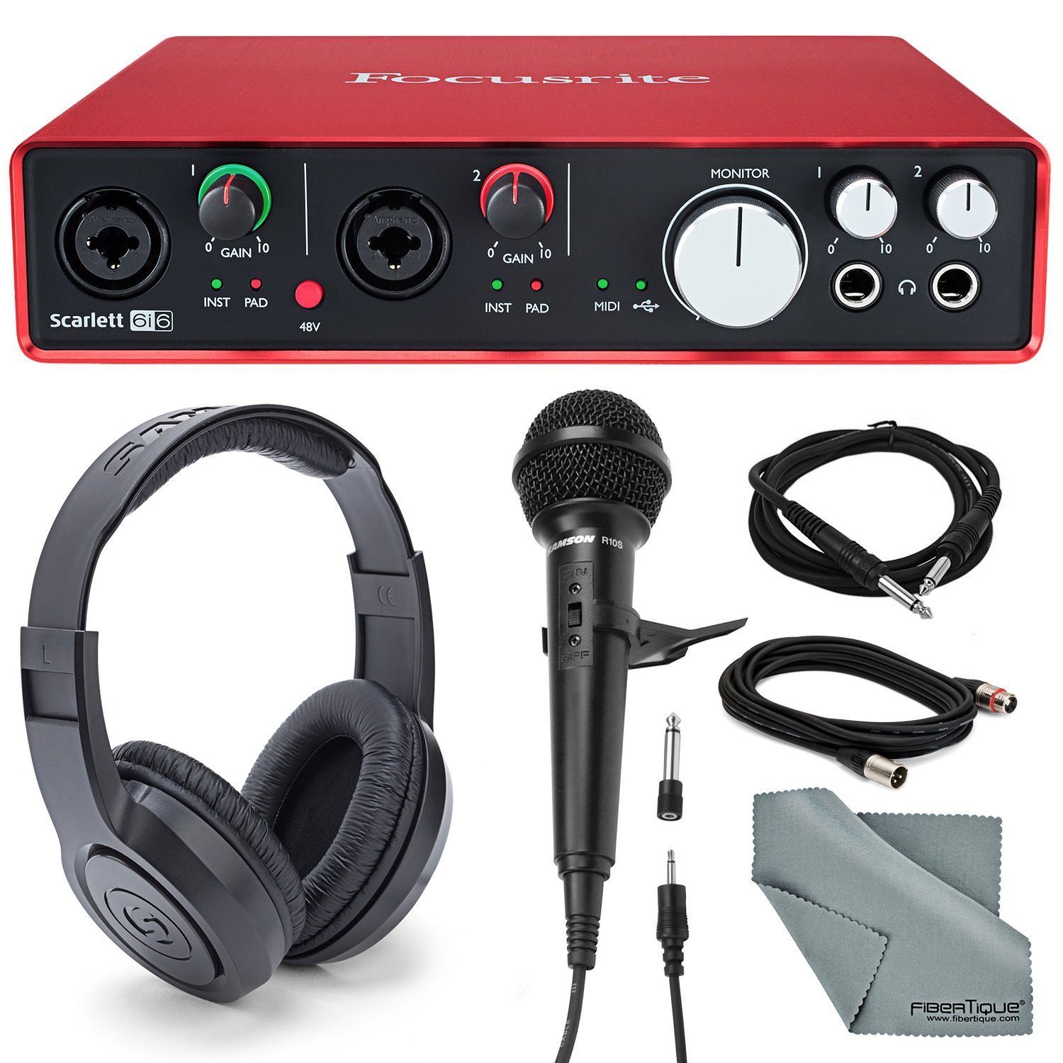 Focusrite Scarlett 6i6 USB Audio Interface and Accessory bundle with