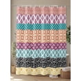 thumbnail image 4 of Shower Curtain Boho Shower Curtains for Bathroom, Waterproof Polyester Shower Curtain Set with Hooks, Standard Size 72" x 72" Bohemian Geometric Stripes Orange, 4 of 6