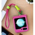 thumbnail image 4 of Korean Luxury Solid Color Case with Portable Rope Bracelet Chain for Samsung Galaxy Z Flip3 5G Z Flip5 Zflip5 Flip 4 Back Cover, 4 of 5