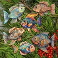 thumbnail image 2 of Designocracy 8090034C-S6 2 x 2 x 0.25 in. Fish Decorative Wooden Ornaments Coastal Decor, Set of 6, 2 of 11