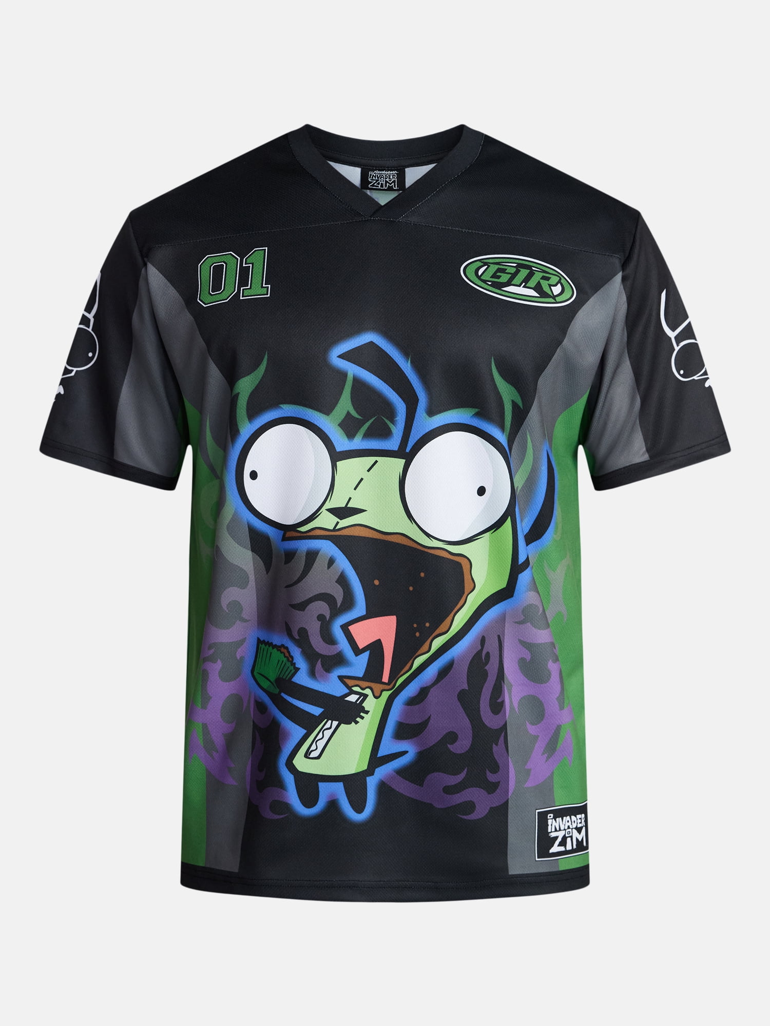 Invader Zim Men's and Big Men's Front Back Graphic Soccer Jersey with Short Sleeves, Sizes XS-3XL