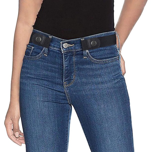 Cinturones elásticos invisibles sin hebilla para hombres/mujeres cinturón para pantalones vaqueros sin complicaciones, sin corneta