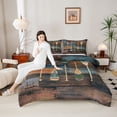 thumbnail image 4 of Homewish Vintage Paddle Bedding Comforter Set 2pcs for Kids Children Teens,Lake House Twin Comforter Sets Microfiber,Blue Brown Breathable Bedding Set,Ultra Soft Home Decor,Reversible, 4 of 8