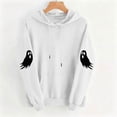 thumbnail image 6 of Women's Fall Hoodies Floral Ghost Pumpkin Graphic Print Sweatshirts Long Sleeve Oversized Pullover Hooded Tops Casual Autumn Relaxed Fit Clothes, 6 of 6