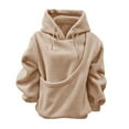 thumbnail image 4 of GWAABD Pet Pouch Hoodie for Women Kangaroo Pocket Hoodie Dog Pouch Sweatshirts Pet Carrier Pullover Long Sleeve Tops Khaki M, 4 of 7