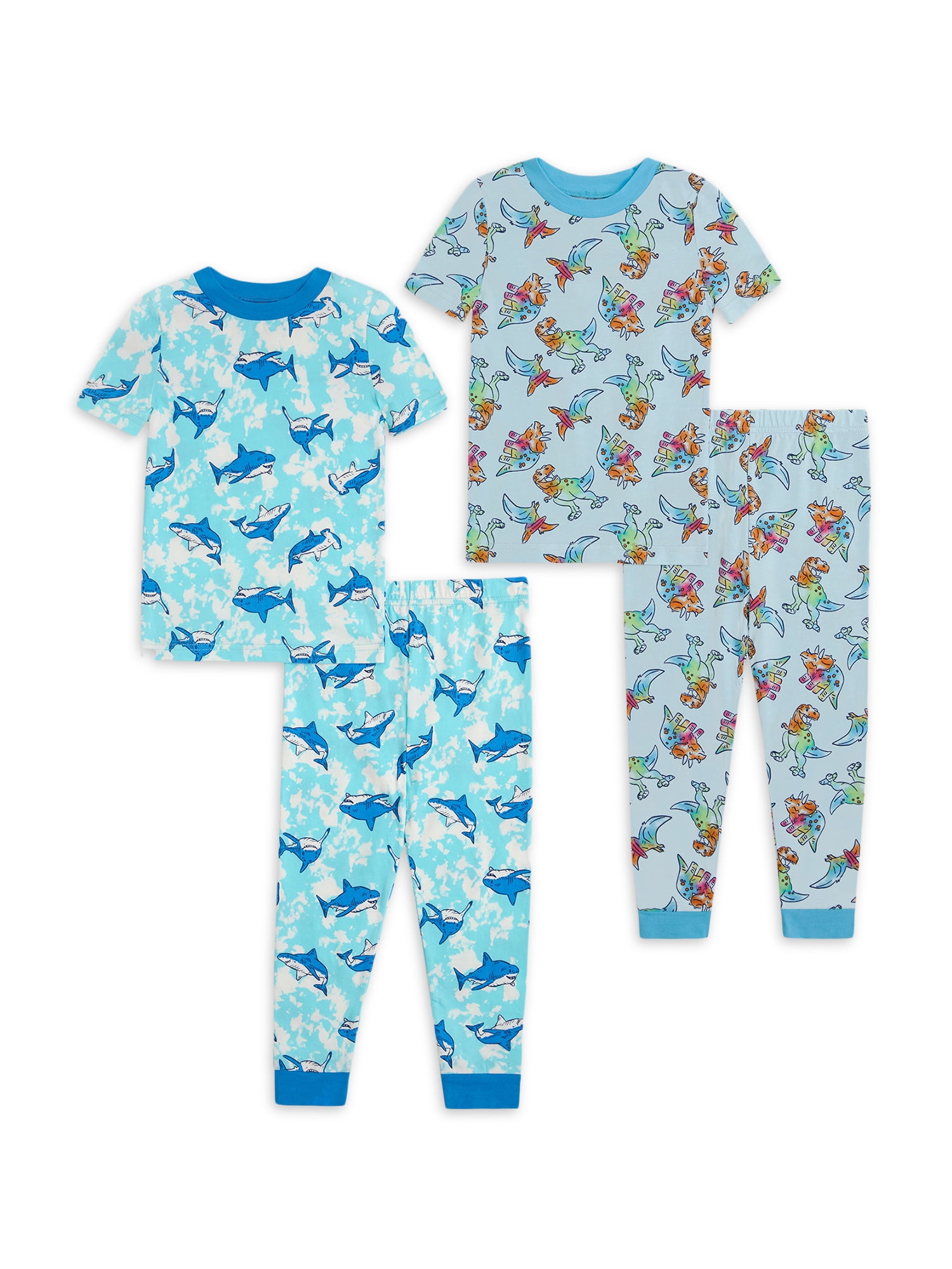 Saint Eve Baby and Toddler Boys Short Sleeve Snug Fit Cotton Pajamas, 4pc  Set (12M-5T) - Walmart.com