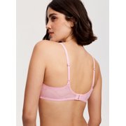 Women's Sexy Lace Push Up Plus Size Bra Sheer Balconette Underwire Unlined