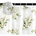 thumbnail image 5 of 72x72 Inches Floral Leaves Shower Curtain Watercolor Blooming White Flowers Eucalyptus Leaf Botanical Nature Plant Shower Curtains for Bathroom Decor Waterproof Polyester with Hooks, 5 of 6