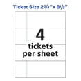 Avery Raffle Tickets, 23/4" x 81/2", Blank DoubleSided, TearAway