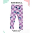 thumbnail image 3 of Disney Lilo & Stitch Outfits for Girls Short Glitter Ruffle Sleeve Shirt & Stretch Leggings Set for Toddler (Purple, 2T), 3 of 5
