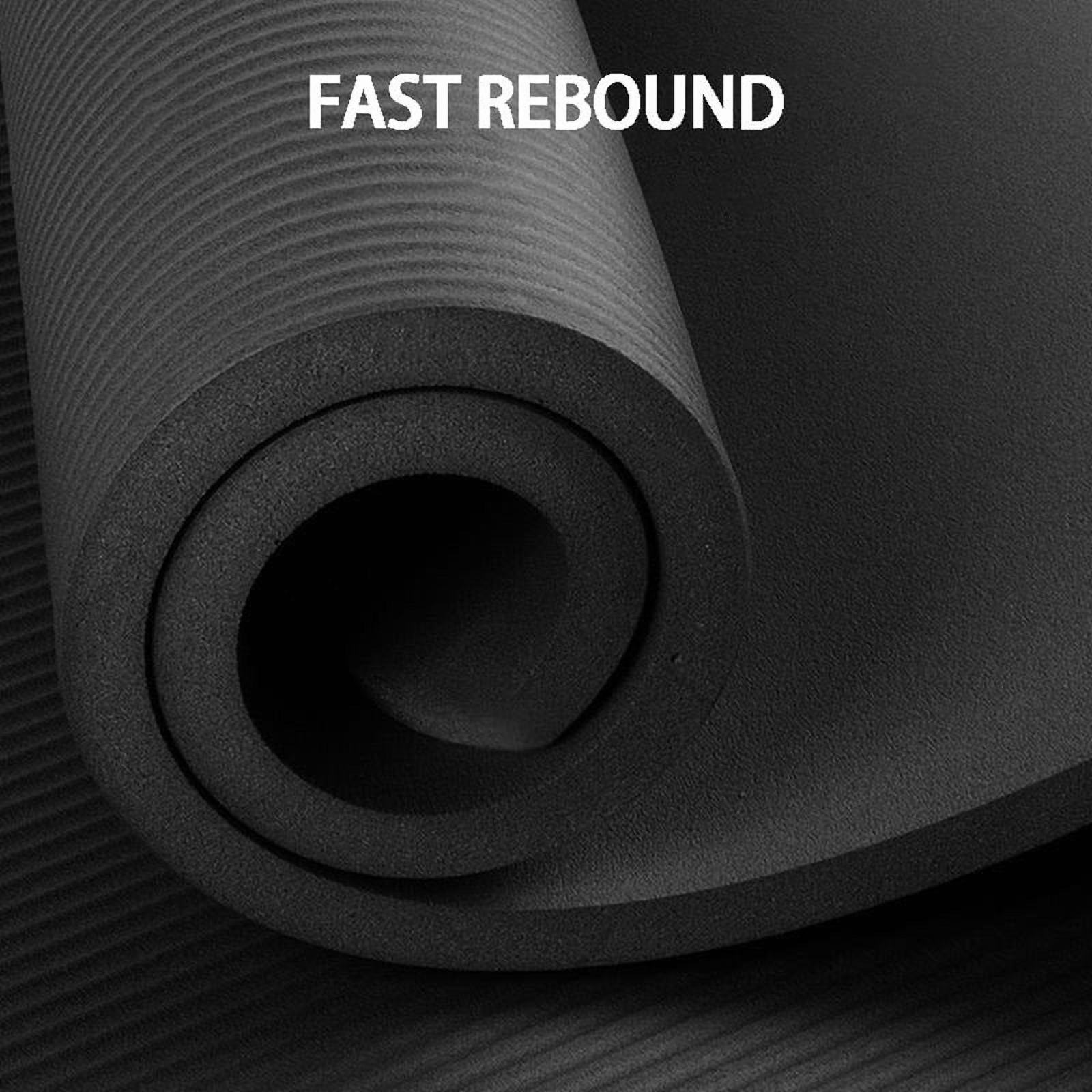 Thickened high-density yoga mat with shoulder strap - tear resistant and non slip rubber, enhancing grip and comfort - suitable for fitness, training, and daily exercise