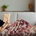 thumbnail image 3 of Antique Soft Flannel Fleece Throw Blanket, Grungy Effect Cherry Blossoms on Ribbed Bamboo Retro Background Floral Art Work, Cozy Plush for Indoor and Outdoor Use, 70" x 90", Pink Beige, by Ambesonne, 3 of 5