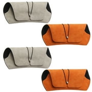 4 Pcs Eyeglass Case, Soft Portable PU Leather Sunglass Case Pouch Bag