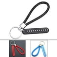 thumbnail image 5 of Creative Hand Woven DIY Leather Strap Car Key Clip ​ Car Key Holder Lanyard Keyring Phone Number Keychain BLACK, 5 of 8
