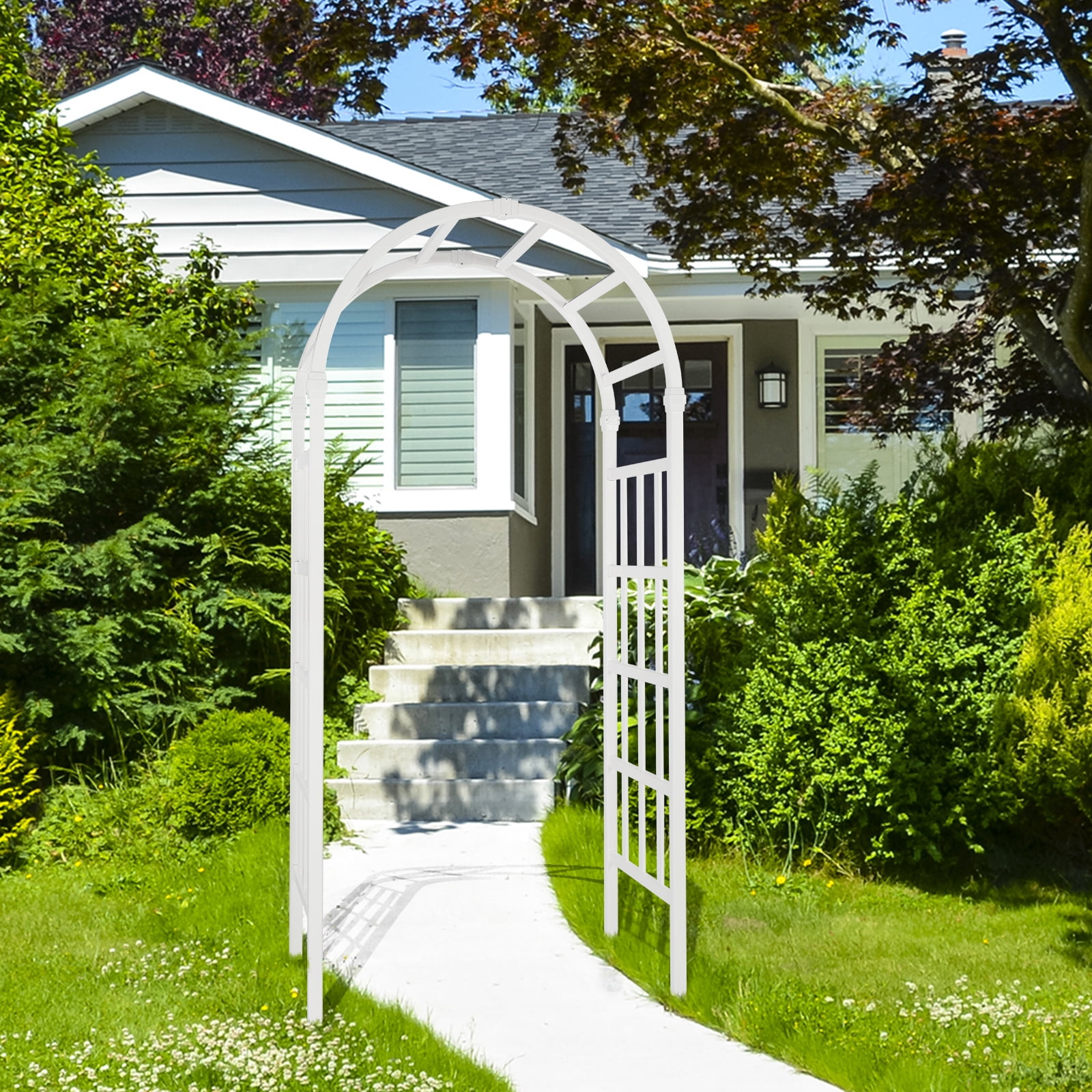 Winado 7ft PVC Garden Arbor Arch Wedding Arch for Climbing Plant
