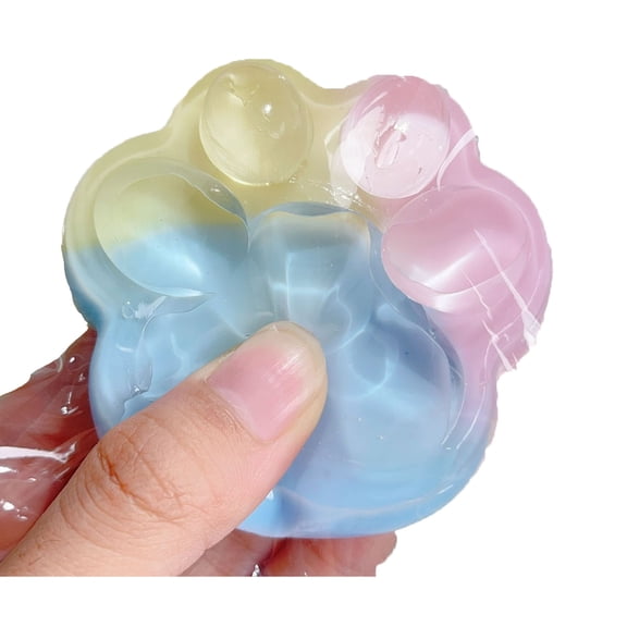 Colorful Cat Claw Bubble Fidget, Rainbow Popper Pad for Sensory Stimulation & Focus Push Bubble Sensory Mat, Desktop Stress Relief Tool