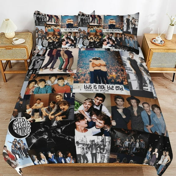 3-Piece Bedding Set Comforter Sets One Direction Bed Quilt Cover with 2 Pillowcases 102"x90"