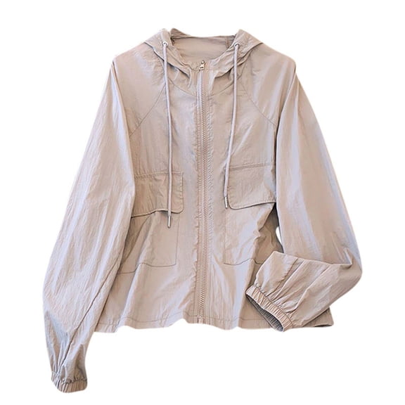 Cekizud Jackets for Women Summer Lightweight Long Sleeve Hooded Comfy Sun Protection Jacket,Sizes M-2XL