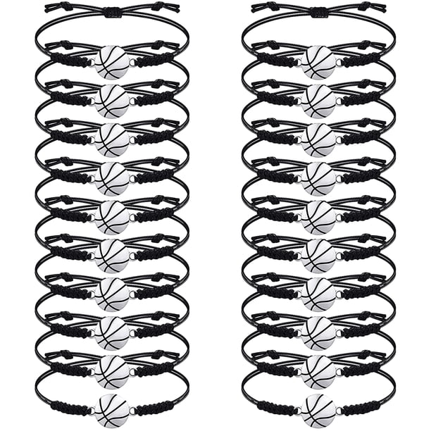 20 Piezas Pulseras De Baloncesto Pulsera Ajustable Con Abalorio De Baloncesto Pulsera Trenzada De Cuerda De Baloncesto Con Abalorio Para Niñas Mujeres Hombres Adolescentes Jugadores De Baloncesto Muyoka Hogar