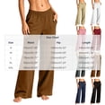 thumbnail image 3 of Amkhujs Sweatpants Women Basic Side Pockets Straight Leg Casual Pants Elastic Waist Going Out Pants for Vacation Wear, 3 of 5