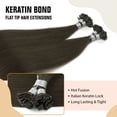 thumbnail image 3 of Sassina Hair Keratin Bond Flat Tip Extensions 100% Virgin Hair 2A# Dark Chocolate Brown 22 Inch, 3 of 7