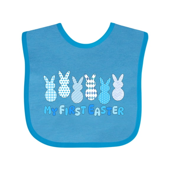 Inktastic My First Easter Blue Easter Bunnies Boys or Girls Baby Bib