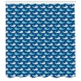 thumbnail image 3 of Ambesonne Whale Shower Curtain, Bicolor Ocean Animals, 69"Wx75"L, Navy Blue Aqua Beige, 3 of 3