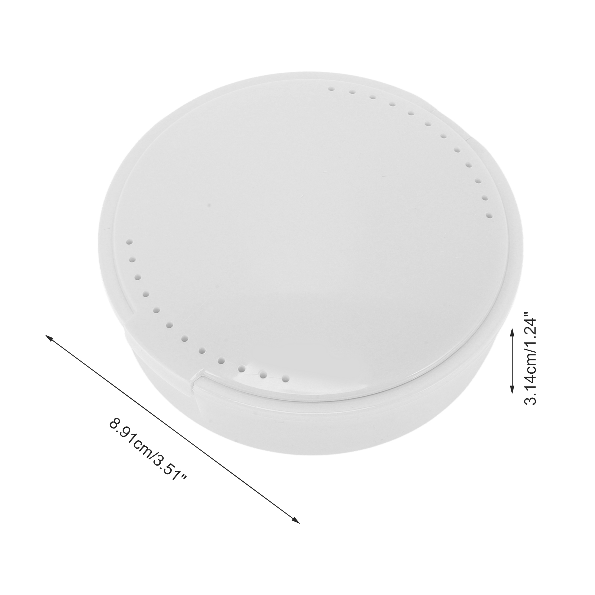 Unique Bargains Round Braces Box with Mirror 1 Pc White