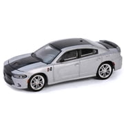 2018 Dodge Charger SRT 392 Silver Metallic w/Black Stripe Mr. Norm Heritage GSS Charger 1/64 Diecast Model Car by Greenlight