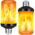 thumbnail image 1 of Led Flame Effect Fire Light Bulb, Upgraded 4 Modes Flickering Fire Christmas Decorations Lights, E26 Base Flame Bulb With Upside Down Effect(2 Pack), 1 of 5