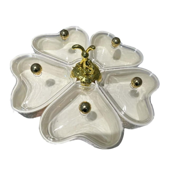 simhoa Divided Serving Tray Decorative Candy and Nut Dishes for Candy Cakes Cookies Yellow