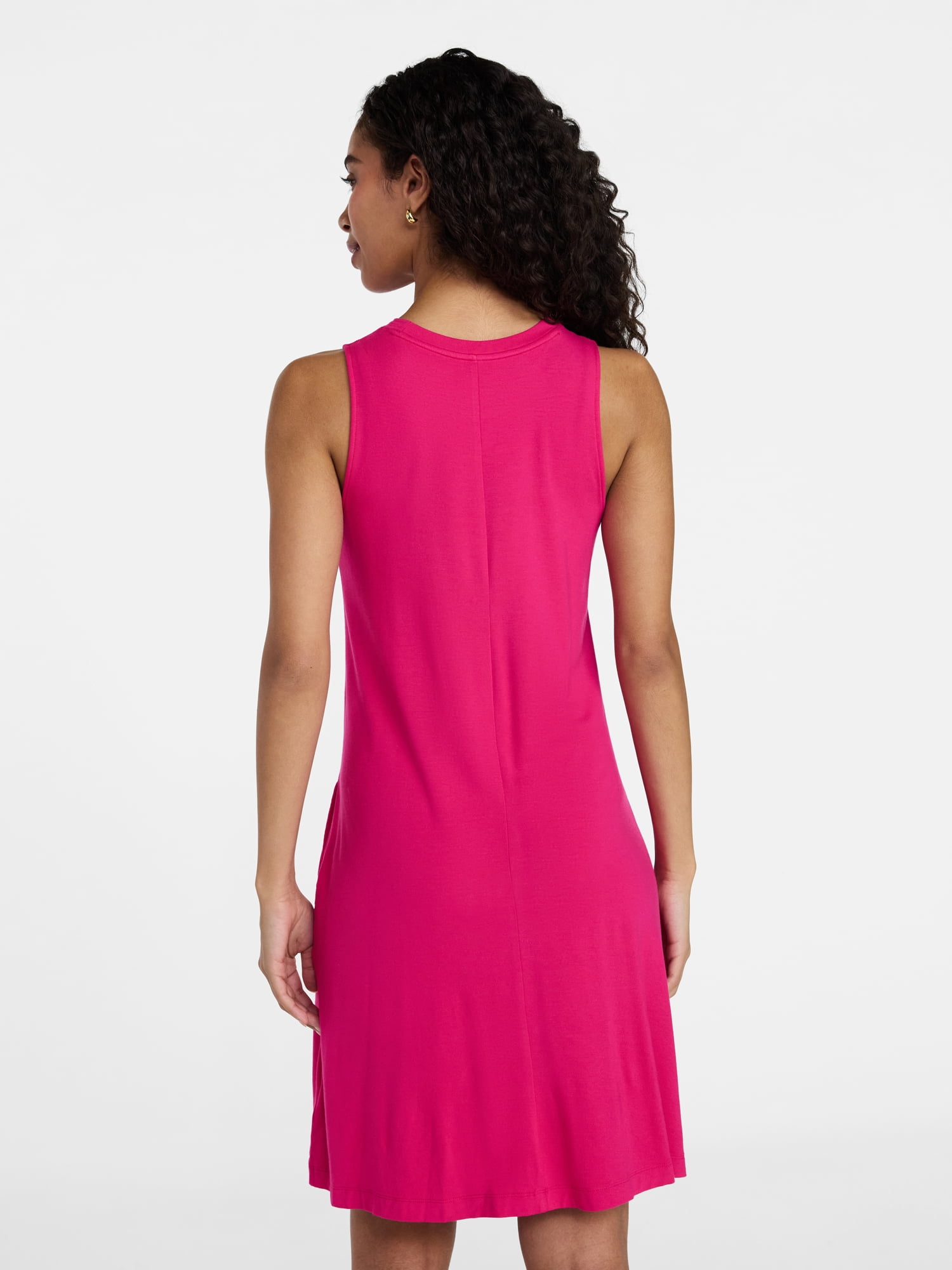 Time and Tru Women’s Sleeveless Knit Swing Dress, Sizes XS-XXXL