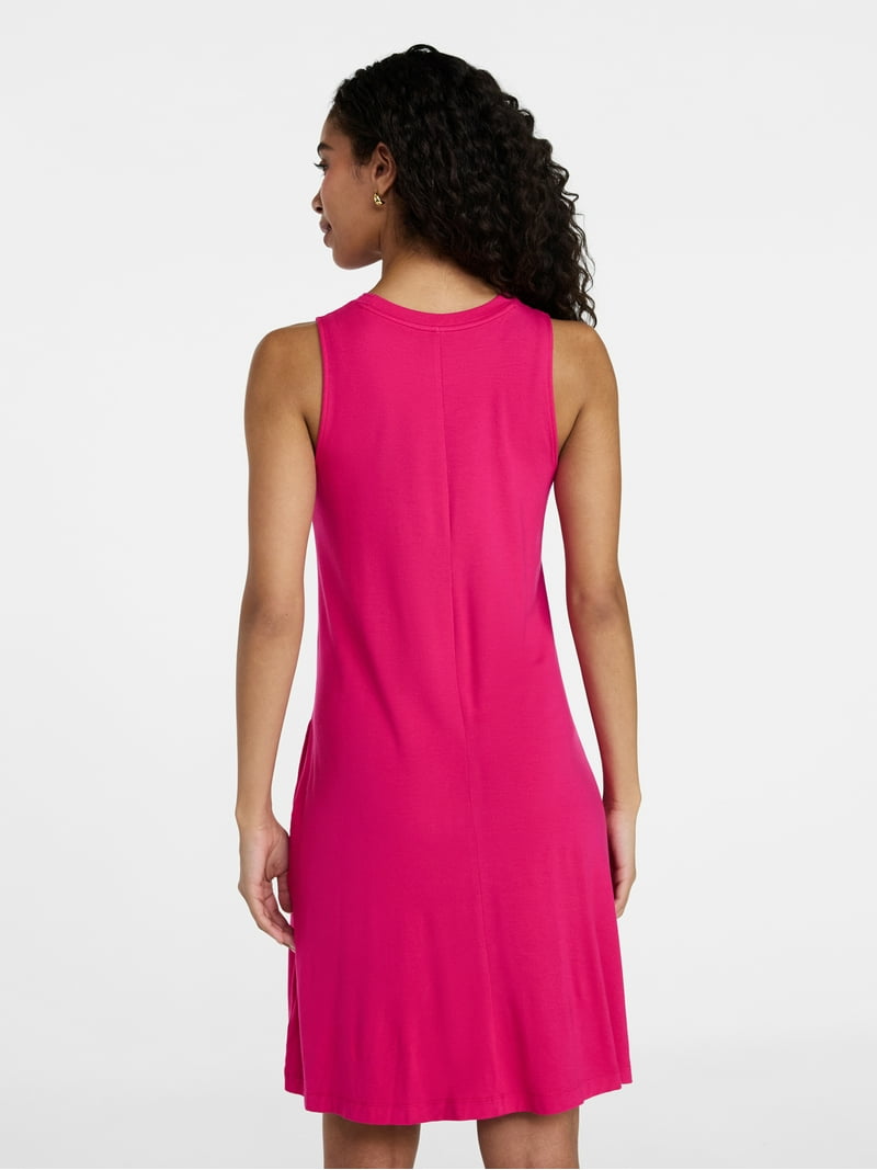 Time and Tru Womens Sleeveless Knit Swing Dress, Sizes Xs-xxxl Time and Tru Womens Sleeveless Knit Swing Dress, Sizes Xs-xxxl