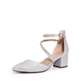 thumbnail image 1 of Zapatos de Tacón para Mujer DREAM PAIRS con Correa en el Tobillo y Punta en Plata, 1 of 8