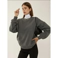 thumbnail image 3 of Oversized Crew Neck Basic Sweatshirt, 3 of 4