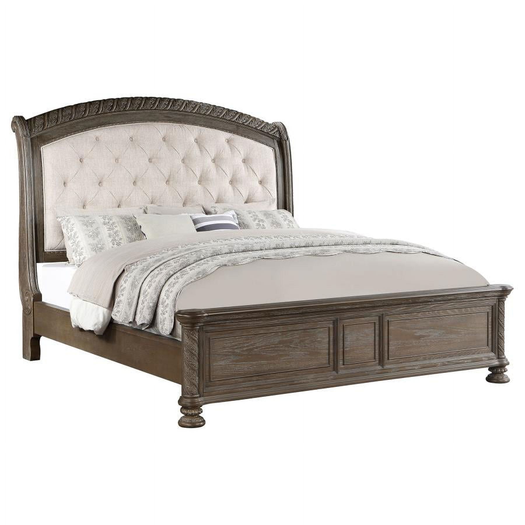Wood and upholstered king headboard discount
