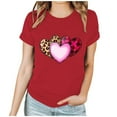 thumbnail image 2 of AGWOLF Valentine Shirts for Women Funny Short Sleeve Graphic Tee Cute Heart Print Crewneck Tshirts Valentines Day Gifts for Women, 2 of 7