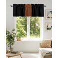 thumbnail image 6 of Boho Black Valances for Windows and Brown Striped Tribal Farmhouse Style Valance Rod Pocket Light Filtering Short Window Treatments Curtains for Kitchen Bathroom Living Room Bedroom, 60 x 18 Inch, 6 of 7