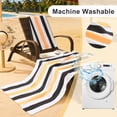 thumbnail image 3 of Smuge 4 Pack Cabana Stripe Beach Towels, 60x30 inches Microfiber Lightweight Outdoor Large Swim Towel for Adults (Orange Black), 3 of 9