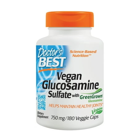Doctor's Best Glucosamine Sulfate Vegan avec GreenGrown 750 mg, capsules végétales, 180 Ct