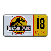 Jurassic Park | 1993 Jeep Wrangler Sahara #18 | Jurassic Park #18 | Metal Stamped Replica Prop License Plate